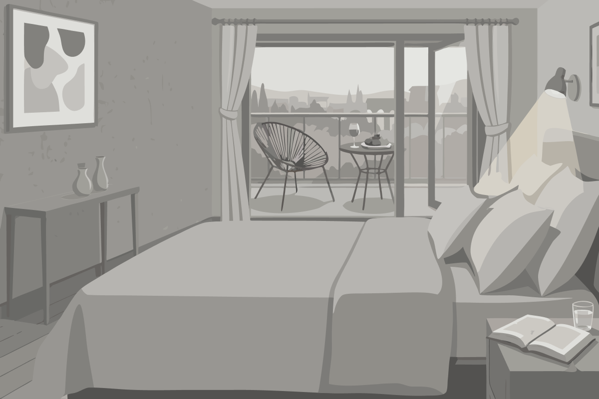 Tower Hillview Room with One King and Twin Beds